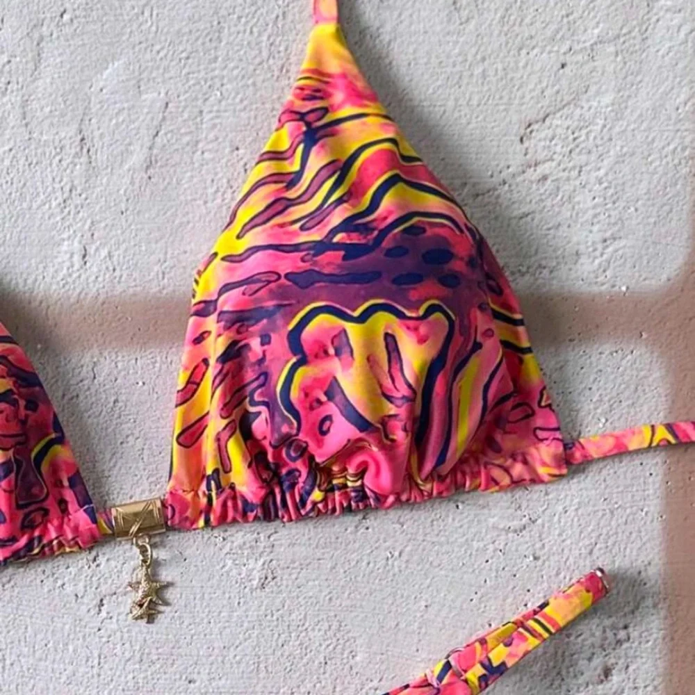 Vibrant Pink and Yellow Bikini Set L (10) large brand new swimwear women SHEIN - Picture 3 of 3